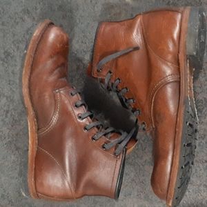 Red Wing Shoes Brown Leather Boots with Lace-Up Closure